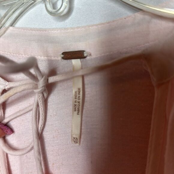 Free People Mix It Up Pink Floral Beaded Tunic Top. Size XS. - Picture 8 of 12